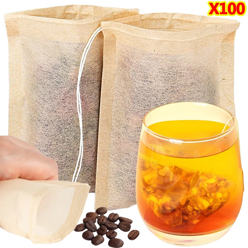 100Pcs Teabags with Drawstring - đánh giá và giá Herbal Tea