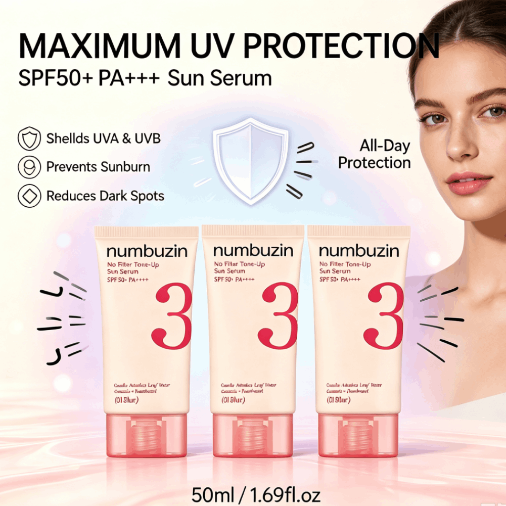 Numbuzin 3 Sun Serum SPF50+ Ce - đánh giá và giá Echinacea